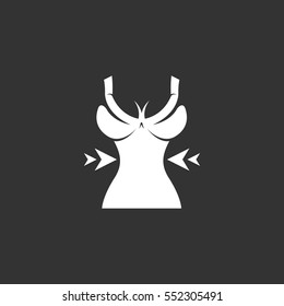 Weight loss icon isolated on black background. Weight loss vector logo. Flat design style. Modern vector pictogram for web graphics - stock vector
