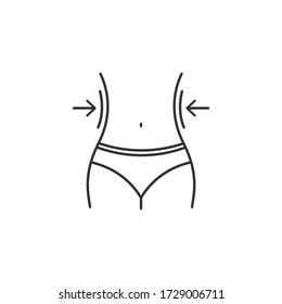 Weight loss icon line style. Womens diet symbol concept. Vector illustration