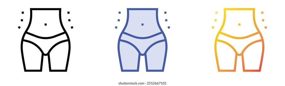weight loss icon. Linear, Blue Fill and Gradient Style Design Isolated On White Background