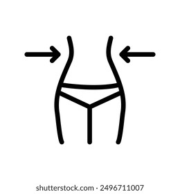Weight loss icon linear logo mark in black and white