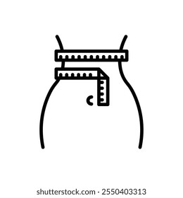 Logotipo lineal del icono de la pérdida de peso aislado