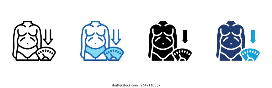 Weight Loss icon Multi Style Vector Illustration