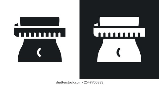 Weight loss icon pack in black color.