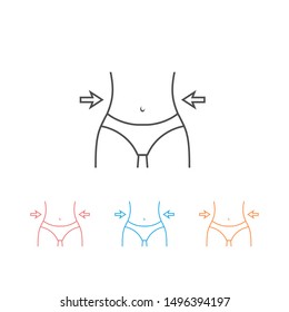 Weight loss icon set on white. vector
