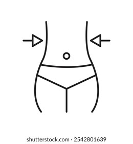 Weight loss icon simple black line style.