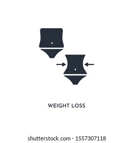 weight loss icon. simple element illustration. isolated trendy filled weight loss icon on white background. can be used for web, mobile, ui.
