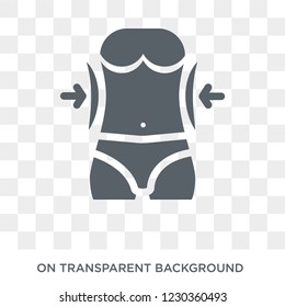 weight loss icon. Trendy flat vector weight loss icon on transparent background from General collection. 