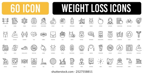 Weight loss icon vector set