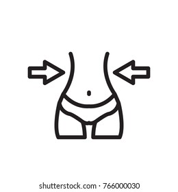 Weight loss icon, woman waist and diet icon. Vector.