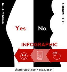 Weight Loss infographic template - Overweight, fast food, bad habits and the health, nutrition - the statistics in graphical elements. Diet and visualization concept of lifestyle data