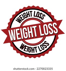 Weight loss label or stamp on white background, vector illustration