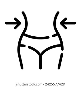 Gewichtsverlust Linie Symbol Hintergrund Weiß