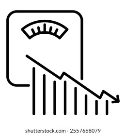 Weight loss line icon with editable stroke