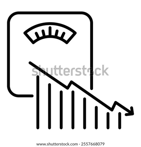 Weight loss line icon with editable stroke