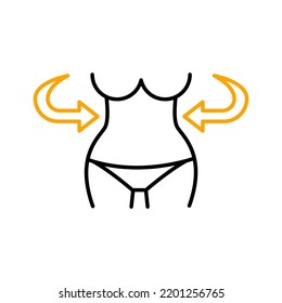 Weight loss line icon. Simple element illustration.  Weight loss concept outline symbol design.