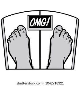 Weight Loss OMG Illustration - A vector cartoon illustration of a Weight Loss concept.