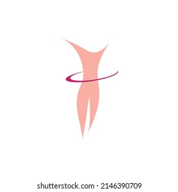 Pérdida de peso, diseño vectorial de logotipo de icono delgado