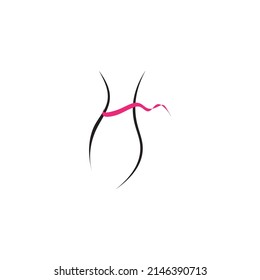 Pérdida de peso, diseño vectorial de logotipo de icono delgado