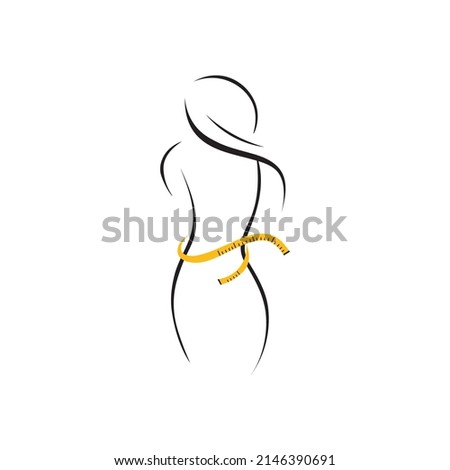Weight loss, slim icon logo vector design