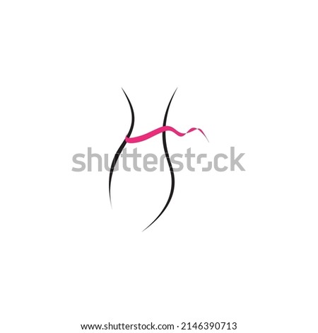 Weight loss, slim icon logo vector design