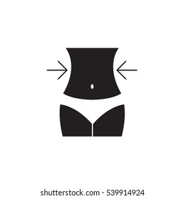 weight loss solid icon, woman's waist, vector graphics, a filled pattern on a white background, eps 10.