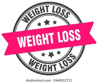 weight loss stamp. weight loss round sign. label on transparent background