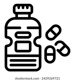 Weight loss supplements icon outline vector. Healthy weight vitamins. Dietary herbal food