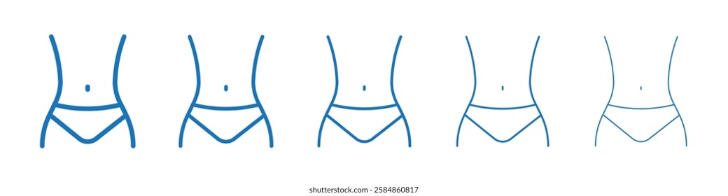 Weight loss Symbol collection thin outline set