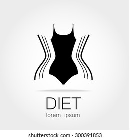 Weight Loss. Template Sign For The Diet, Beauty And Weight Loss, Women's Health And Sports Club.