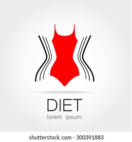 Weight Loss. Template Sign For The Diet, Beauty And Weight Loss, Women's Health And Sports Club.