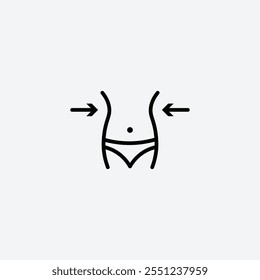 Icono delgado del trazador de líneas de la pérdida de peso aislado.