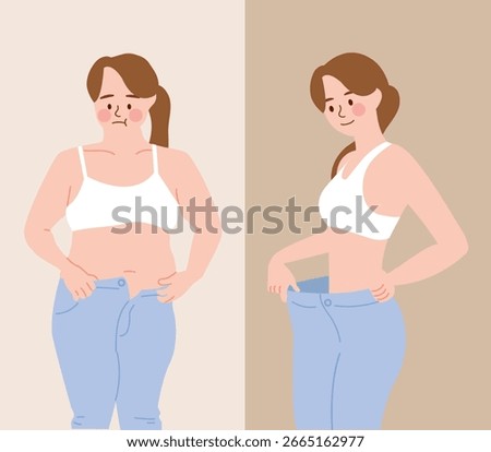 Weight Loss Transformation Before and After Illustration