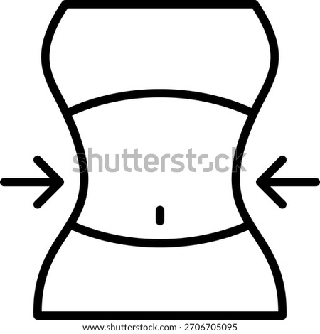 Weight loss vector design in modern style, HIV symptom awareness and medical diagnosis concept, healthcare illustration. Line Icon