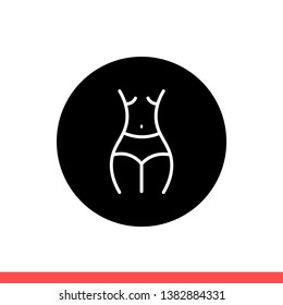 Weight loss vector icon, waist symbol. Simple, flat design for web or mobile app