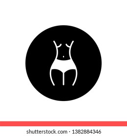 Weight loss vector icon, waist symbol. Simple, flat design for web or mobile app