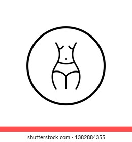Weight loss vector icon, waist symbol. Simple, flat design for web or mobile app