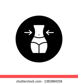 Weight loss vector icon, waist symbol. Simple, flat design for web or mobile app