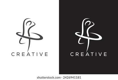 Weight loss vector logo.s logo. female Slim body outline logo. fitness logo