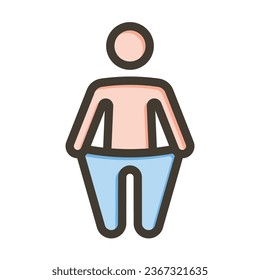 Weight Loss Vector Thick Line Filled Colors Icon For Personal And Commercial Use.
