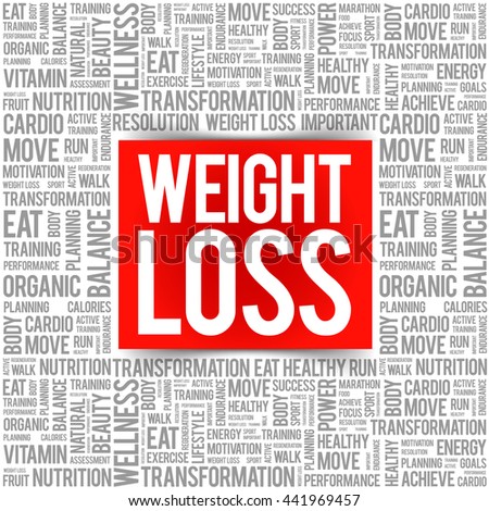 Weight Loss word cloud background, health concept