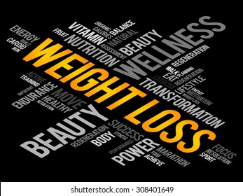 WEIGHT LOSS word cloud, fitness, sport, health concept