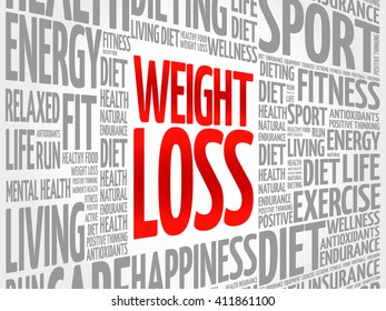 WEIGHT LOSS word cloud, fitness, sport, health concept