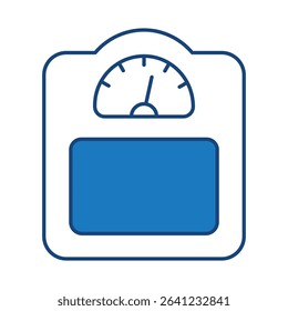 Weight Machine Blue Line Icon. Fitness, Health, Healthy Lifestyle, Wellbeing, Exercise, Health Care, Sport, Workout Editable Stroke Vector Illustration