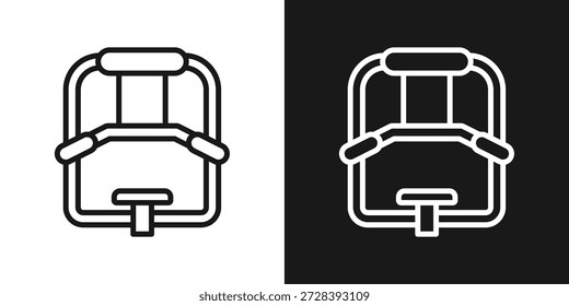 Gewicht Maschine Symbol in schwarz und weiß Linie Stil