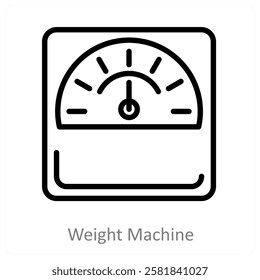 Weight Machine and scale icon concept