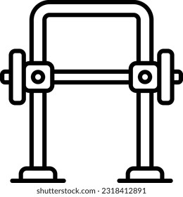 weight machine for training vector outline icon design, Healthy lifestyle symbol, Calisthenics sign, Circuit training equipment stock illustration, Smith Machine concept