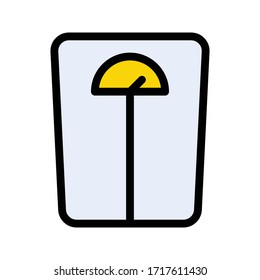 weight machine vector flat color icon 