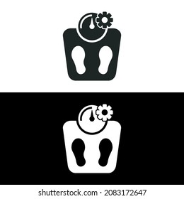 Weight Management Icon Isolated On Black And White Background