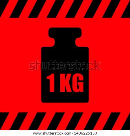 Weight to measure weight black on a red background, vector illustration for design