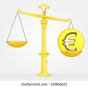 weight measure of euro money value vector illustration